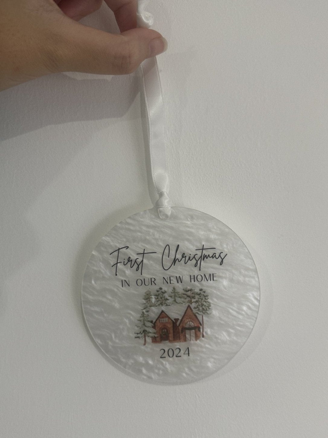 First Christmas in Our New Home 2024 Mother of Pearl Bauble