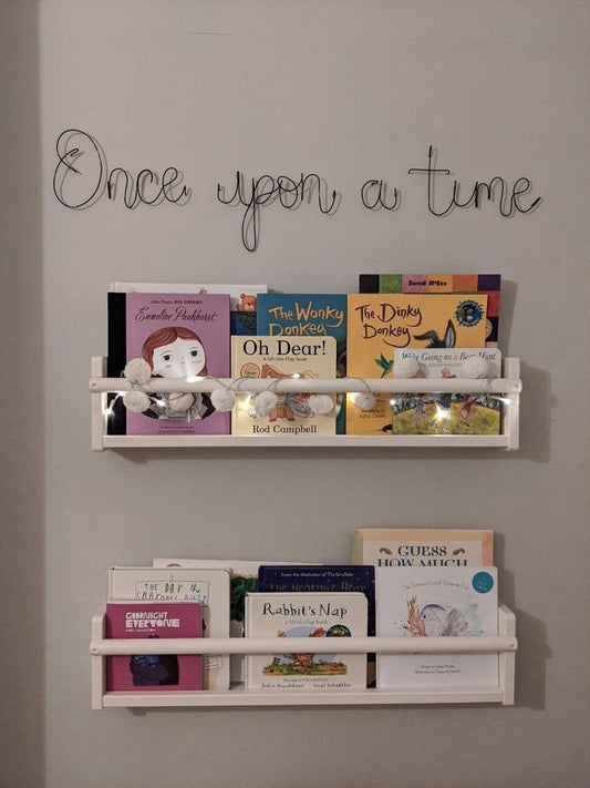 Handmade wire word sign -‘Once upon a time’ quote - perfect for the Children's bedroom or nursery - Metal Wall Art