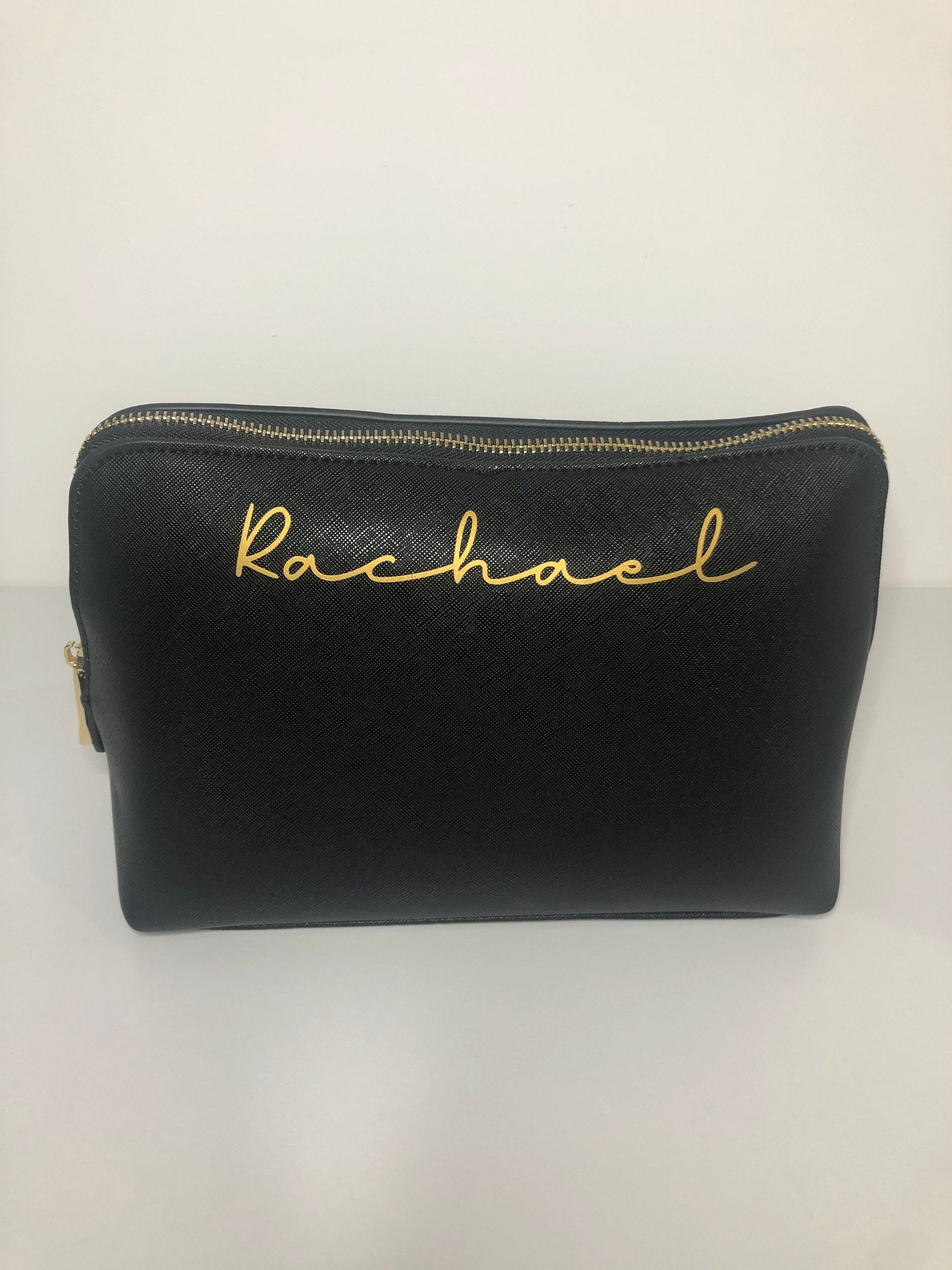 Personalised PU Leather Make Up Bag With Any Name in a choice of colours - Cosmetic Wash - Birthday Bridesmaid Mother's Day Customised Gift