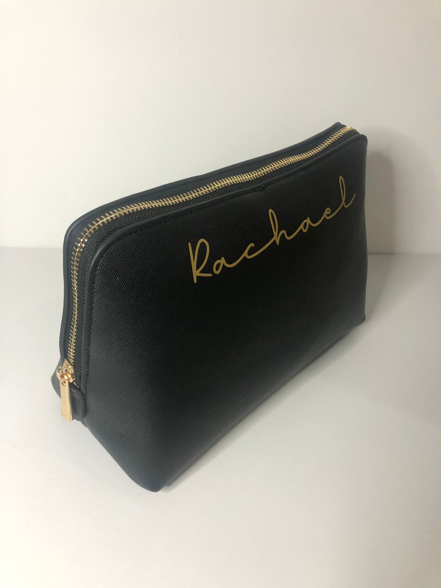 Personalised PU Leather Make Up Bag With Any Name in a choice of colours - Cosmetic Wash - Birthday Bridesmaid Mother's Day Customised Gift