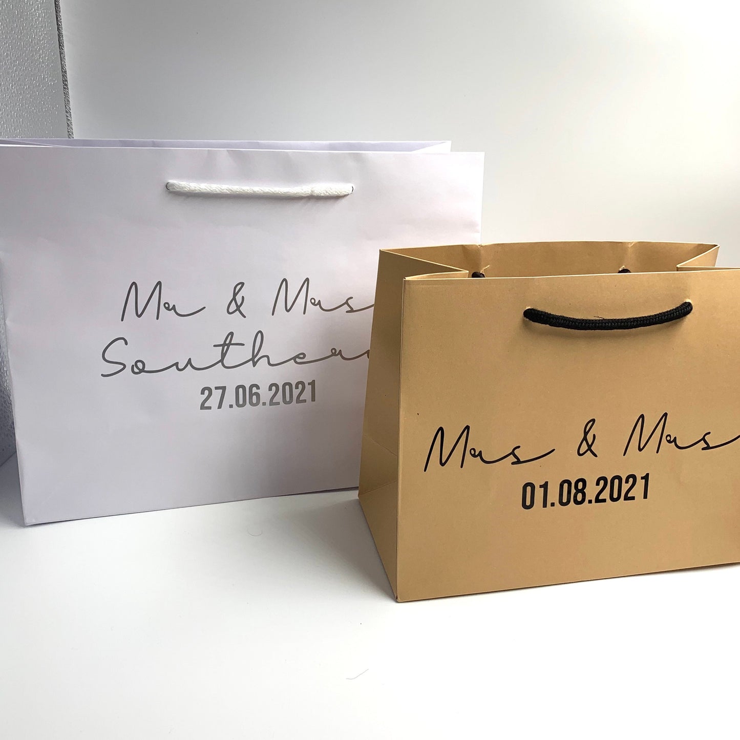 Personalised Wedding Luxury Gift Bag - Any Name and Date - Various Colours - mr and Mrs, Mr and Mr, Mrs and Mrs