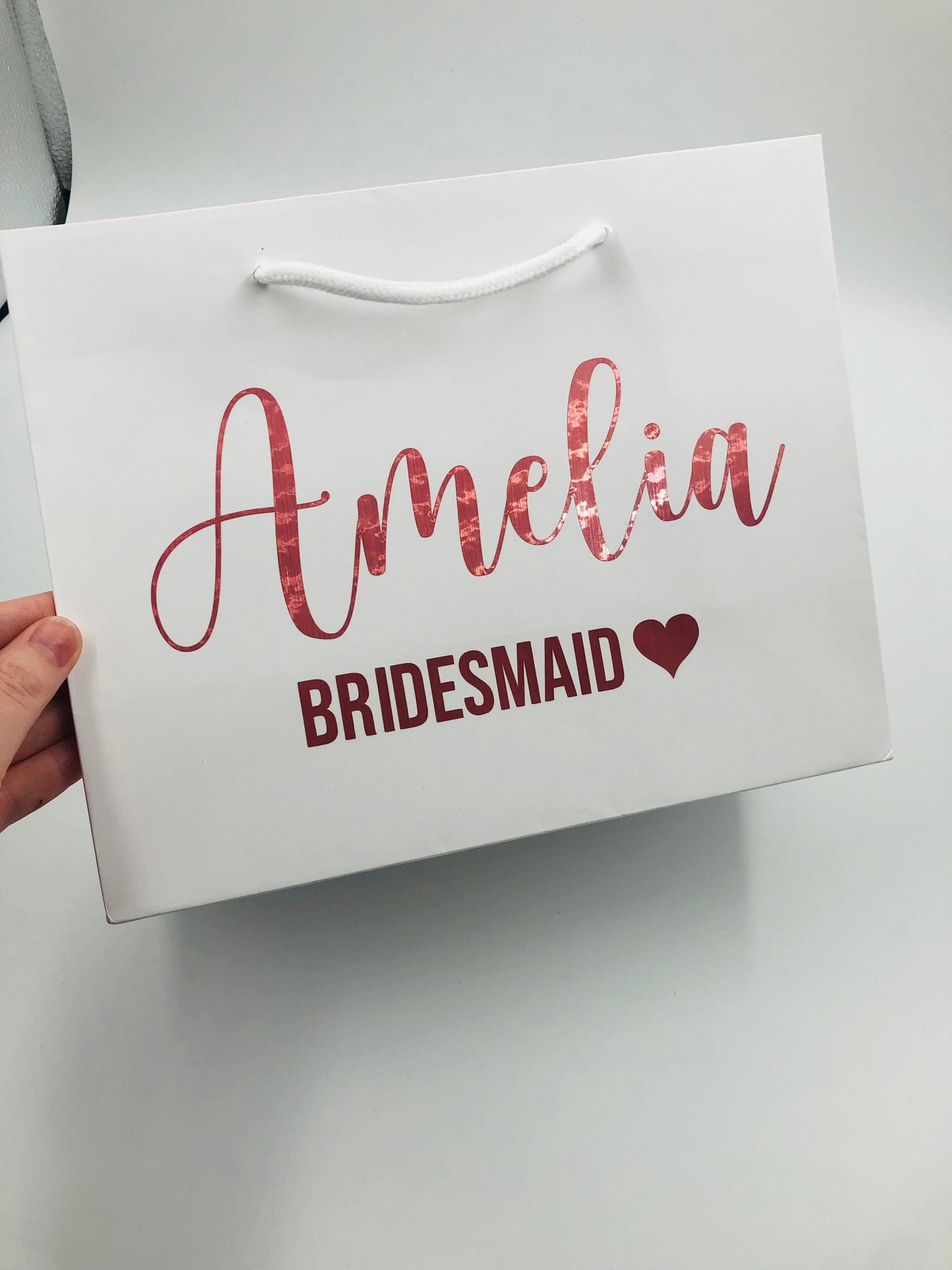 Personalised Bride, Bridesmaid, Mother of the Bride, Maid of Honour Wedding Gift Bag - 4 colours of bags, variety of font colours