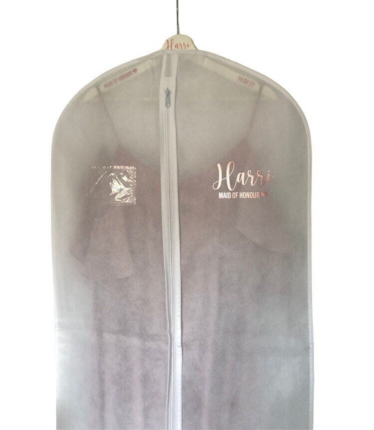 Personalised Wedding Dress Bag - Bride, Bridesmaid, Mother of the Bride - Custom Garment Bag