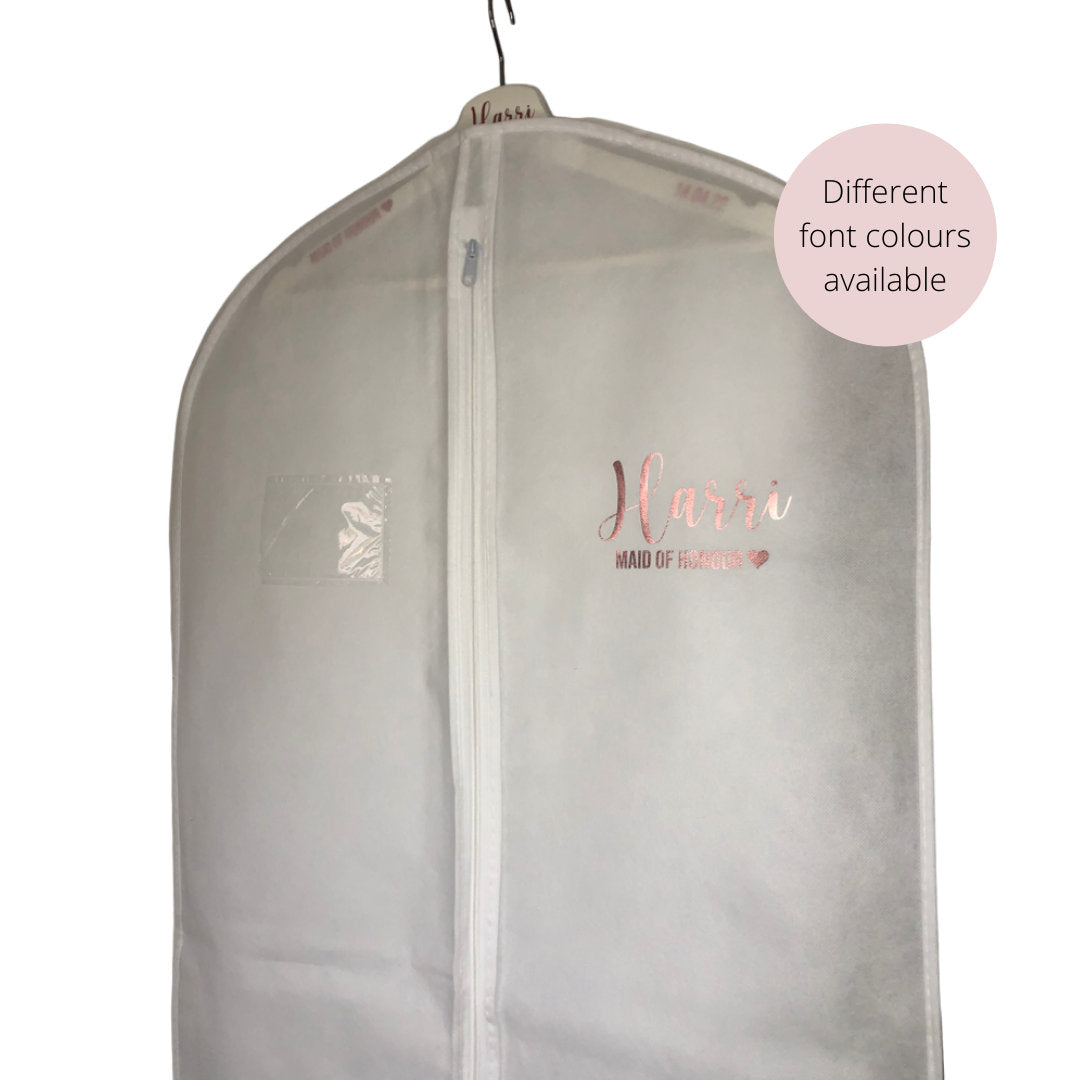 Personalised Wedding Dress Bag Bride Bridesmaid Mother of the Bride Custom Garment Bag