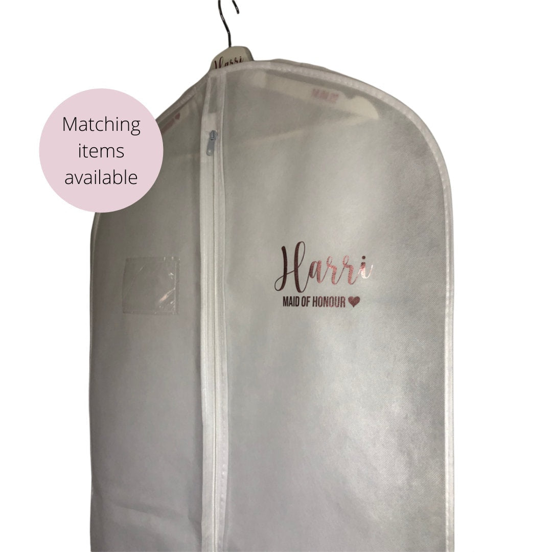 Personalised Wedding Dress Bag - Bride, Bridesmaid, Mother of the Bride - Custom Garment Bag