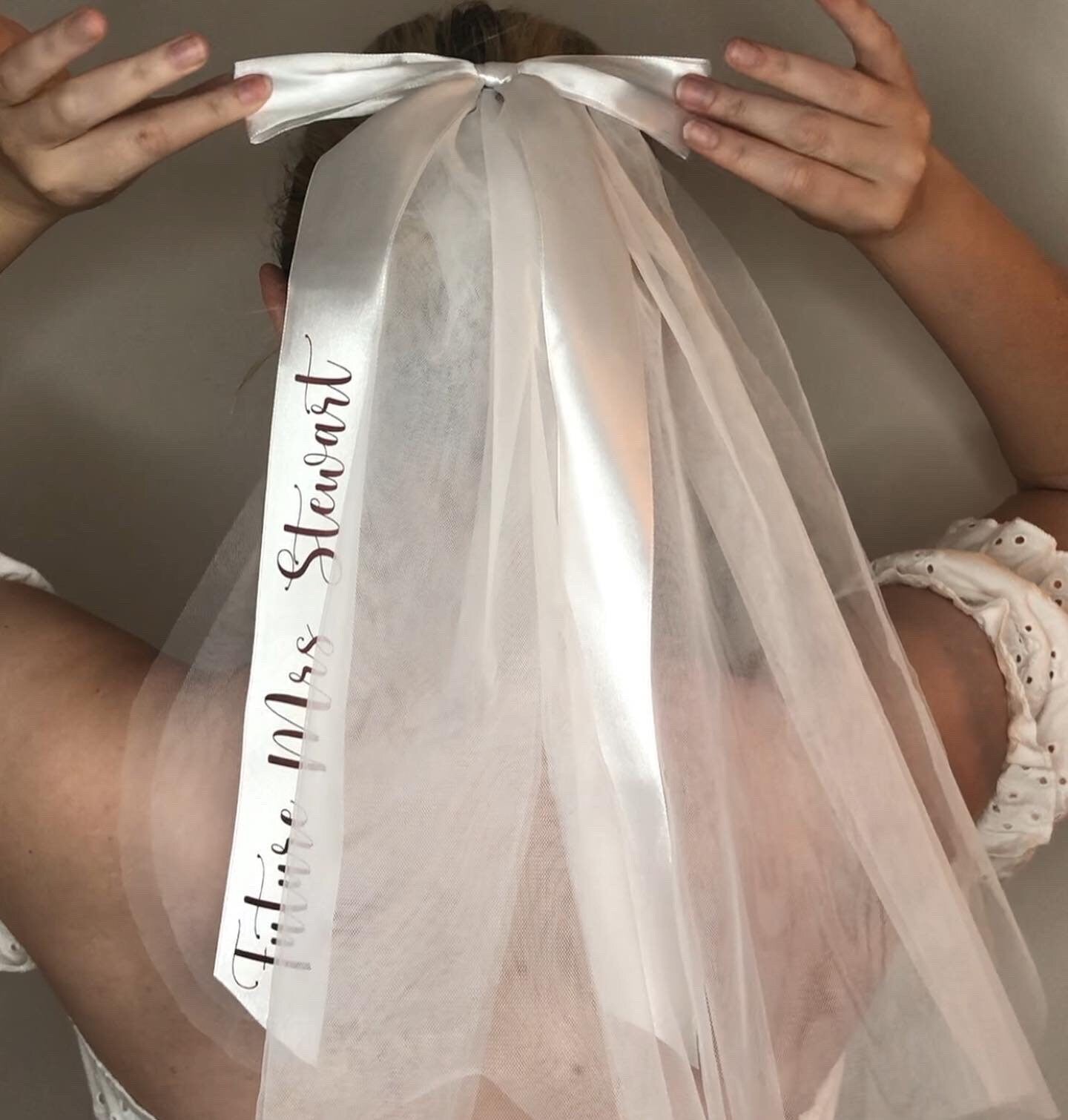 Personalised Hen Party Bride to Be Veil | bachelorette accessories | Party Veil | Future Mrs