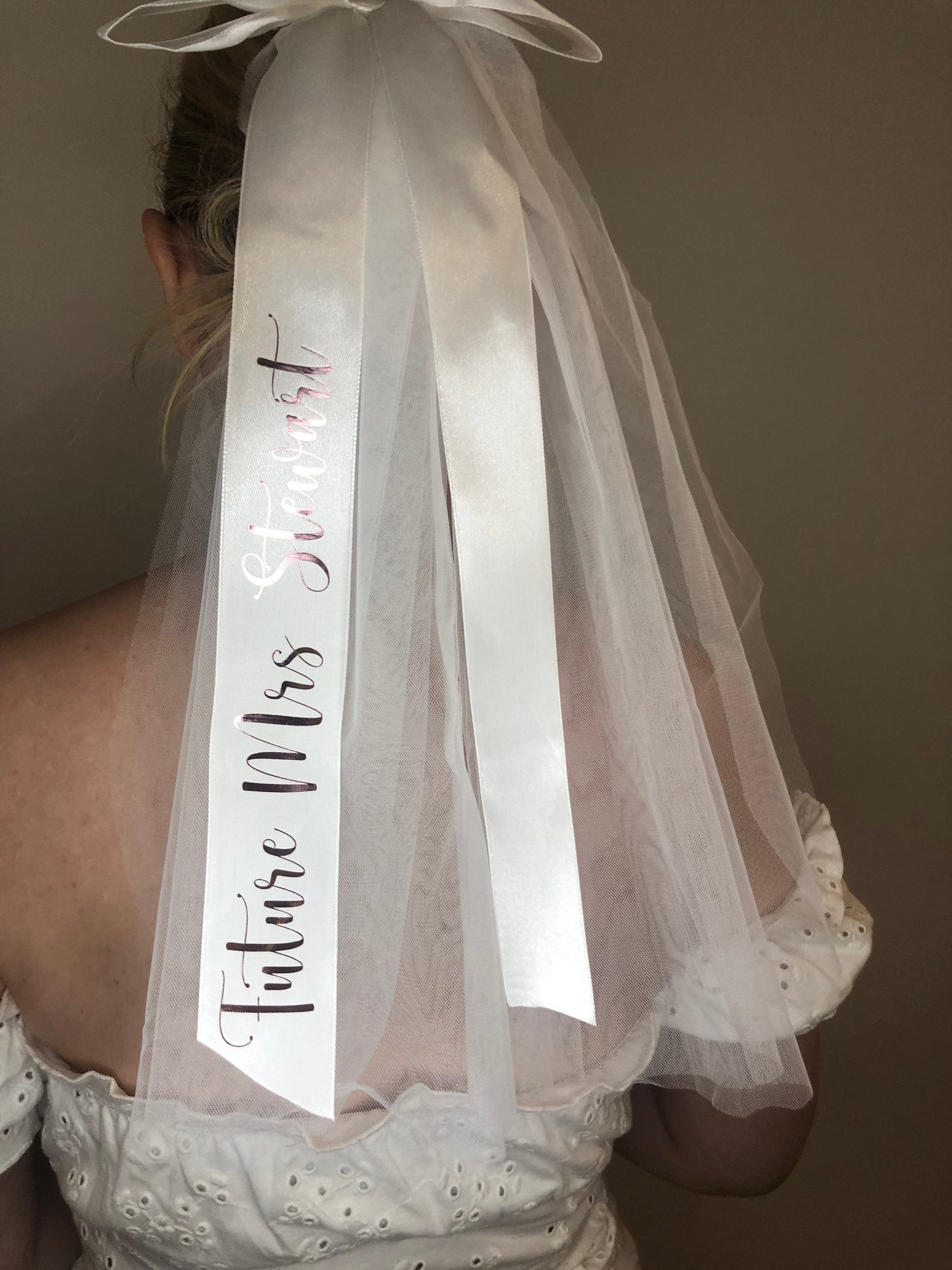 Personalised Hen Party Bride to Be Veil | bachelorette accessories | Party Veil | Future Mrs