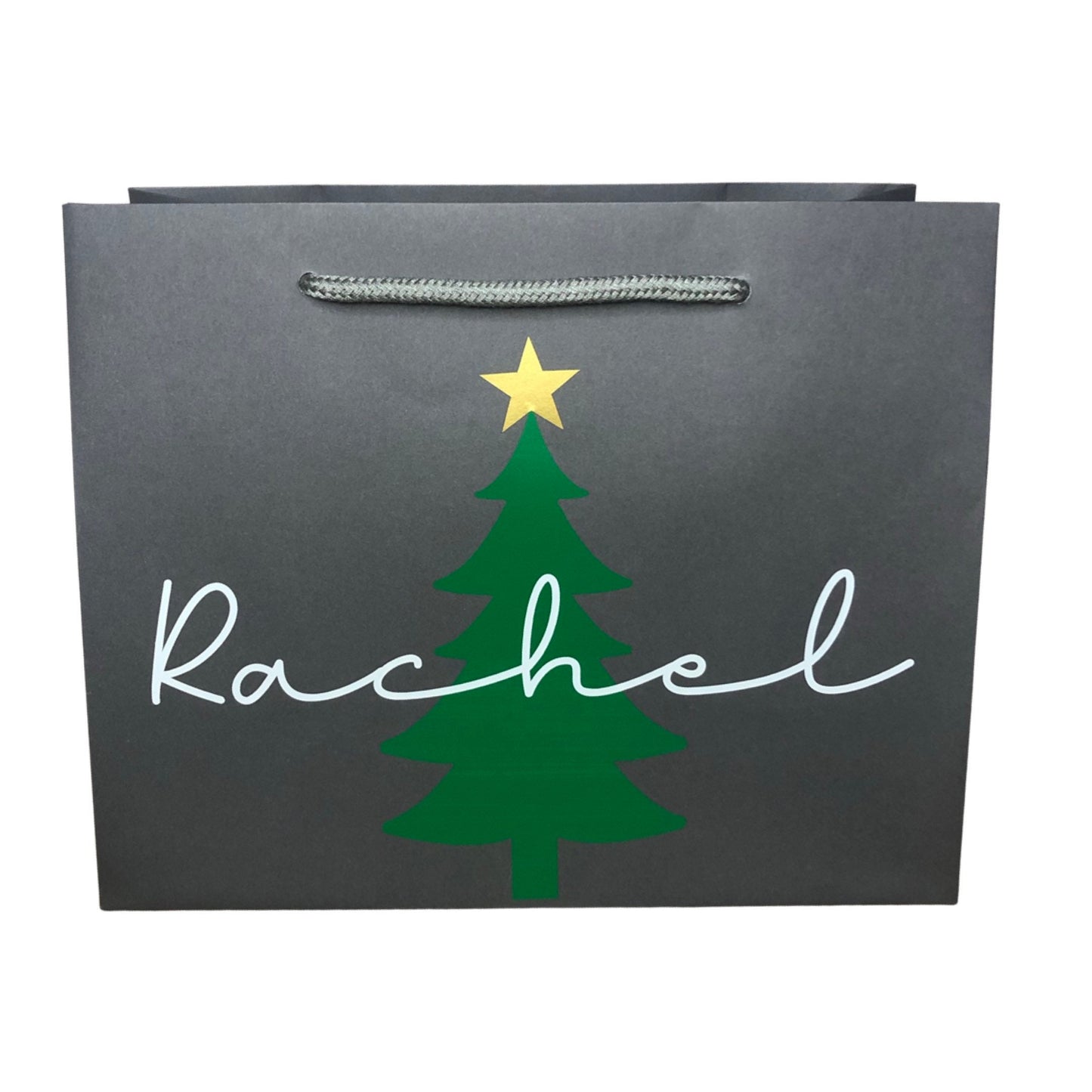 Personalised Christmas Luxury Gift Bag - Gingerbread Candy Cane Rudolph Christmas Tree Designs - Various Colours - Special Present