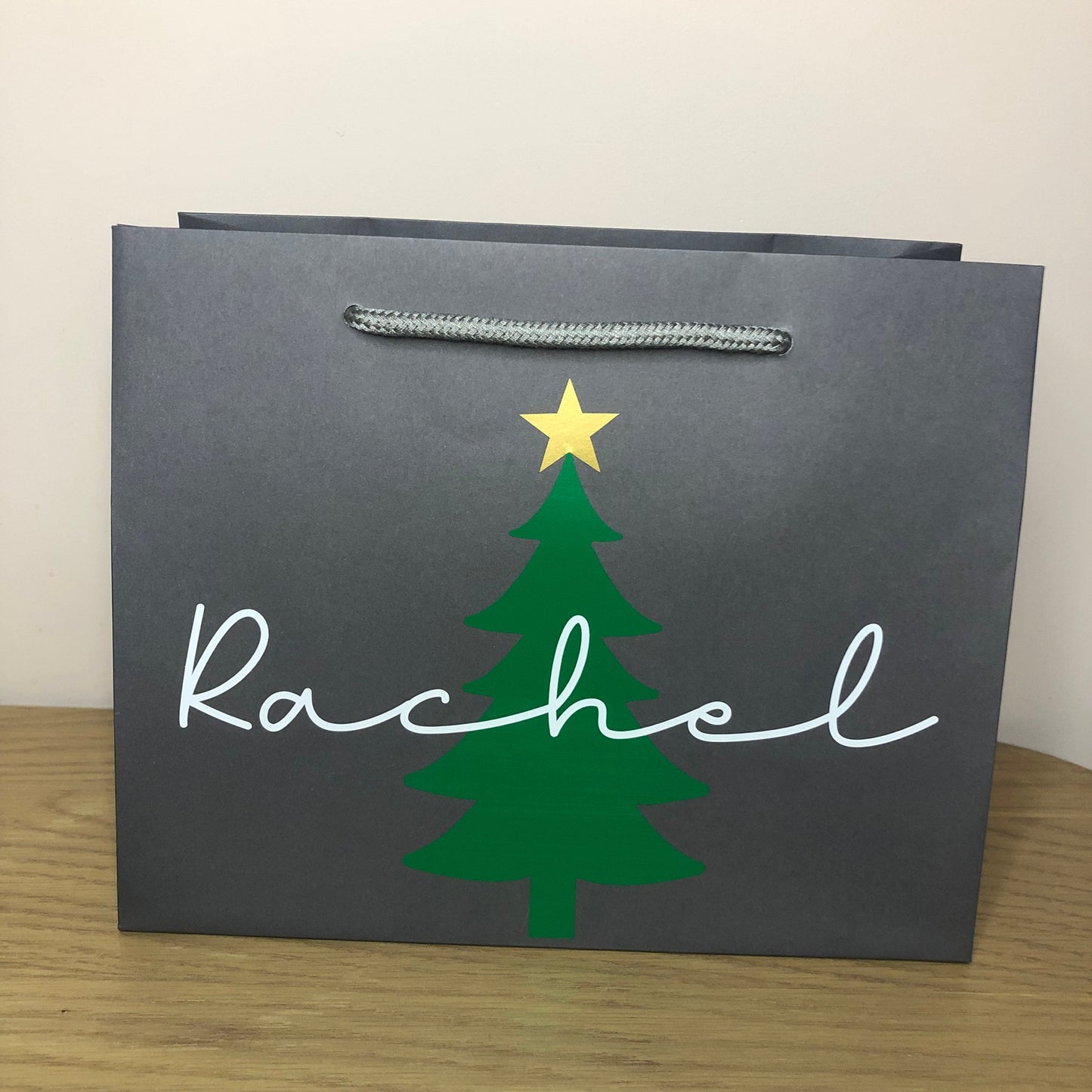 Personalised Christmas Luxury Gift Bag - Gingerbread Candy Cane Rudolph Christmas Tree Designs - Various Colours - Special Present