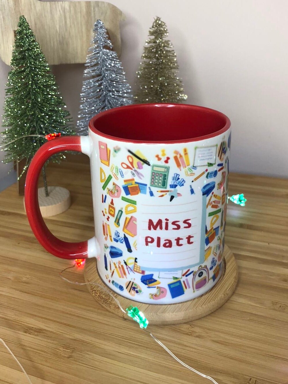 Personalised Teacher, Teaching Assistant Mug | Christmas Gift | End of Term Gift | Christmas Gift | Apple Pencil Design | Back to School