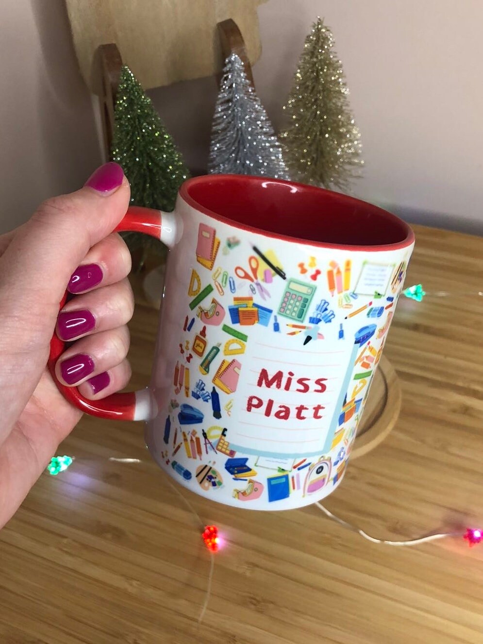 Personalised Teacher, Teaching Assistant Mug | Christmas Gift | End of Term Gift | Christmas Gift | Apple Pencil Design | Back to School