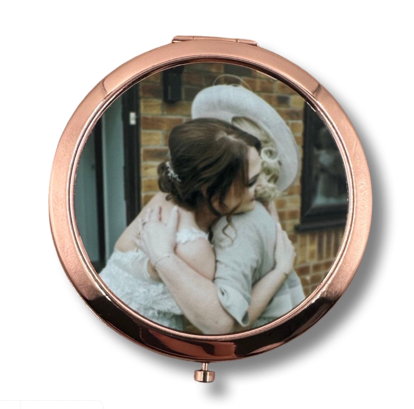 Personalised Compact Cosmetic Mirror | Custom Photo | Bridal Party | Mother’s Day | Valentines | Rose Gold Gold Silver