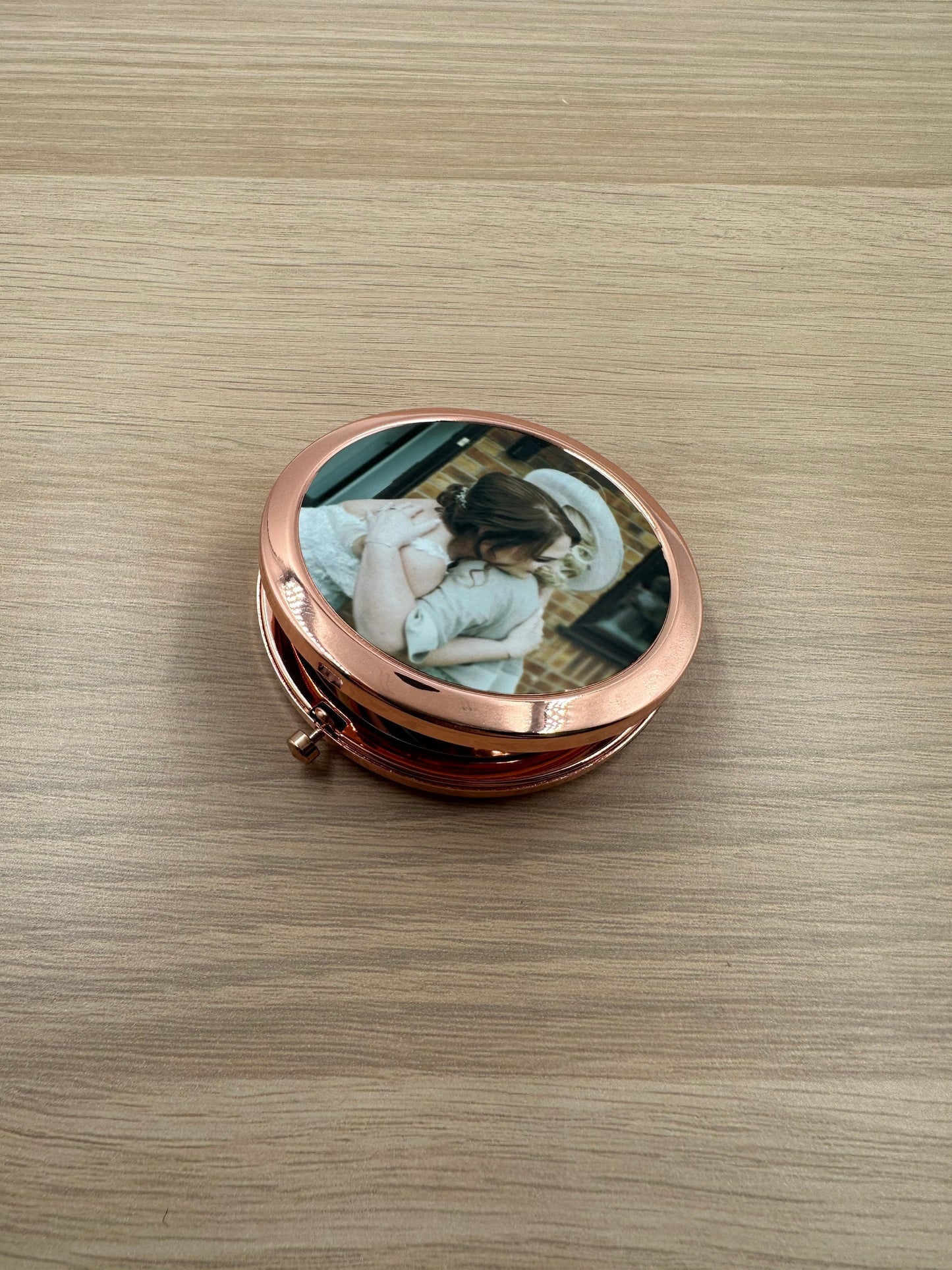 Personalised Compact Cosmetic Mirror | Custom Photo | Bridal Party | Mother’s Day | Valentines | Rose Gold Gold Silver