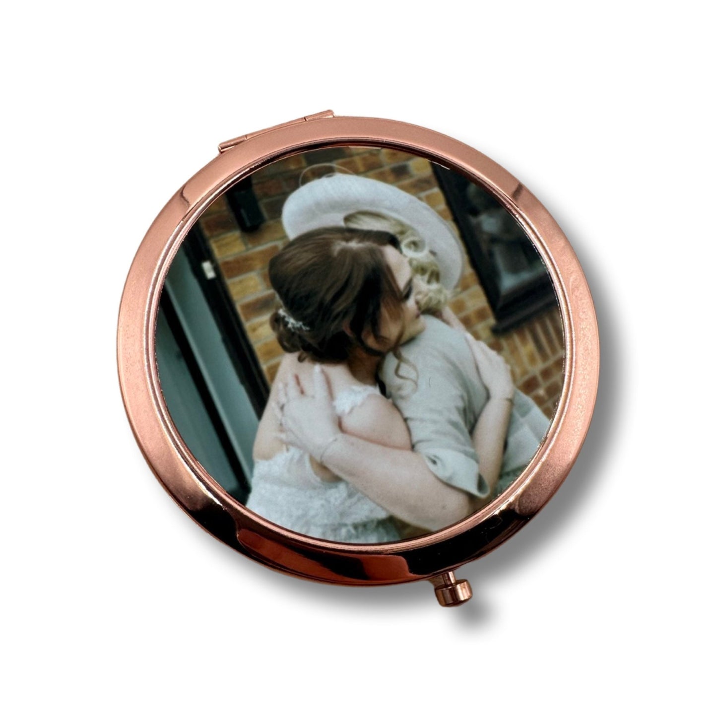 Personalised Compact Cosmetic Mirror | Custom Photo | Bridal Party | Mother’s Day | Valentines | Rose Gold Gold Silver