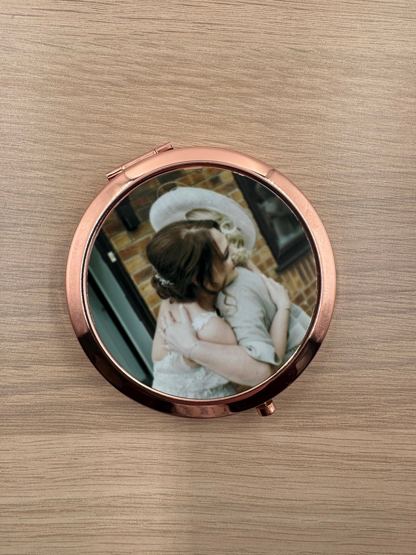 Personalised Compact Cosmetic Mirror | Custom Photo | Bridal Party | Mother’s Day | Valentines | Rose Gold Gold Silver